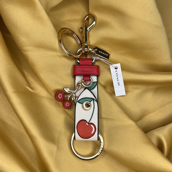Coach Accessories Nwt Trigger Snap Bag Charm With Heart Cherry